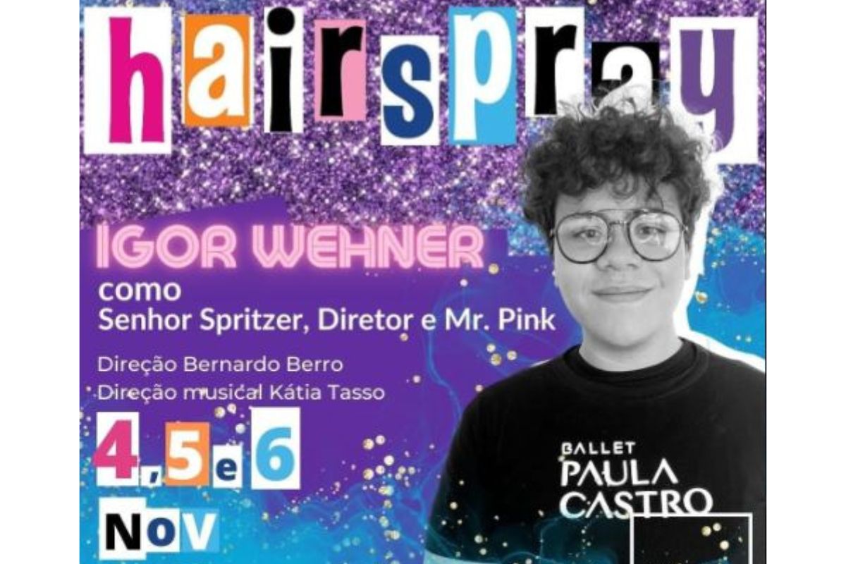 Ator, influencer e YouTuber Igor Wehner volta aos palcos no musical “HairSpray”